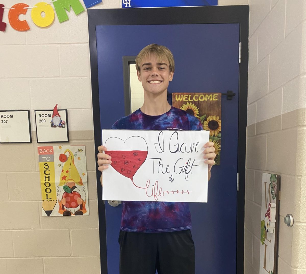 Ian Reed donated blood during the FCCLA blood drive.