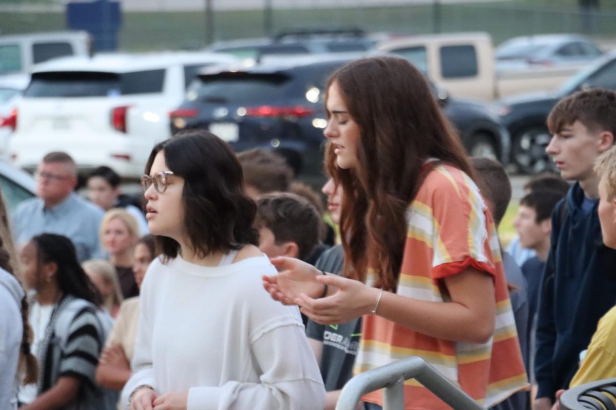 Students worship at See You at the Pole.