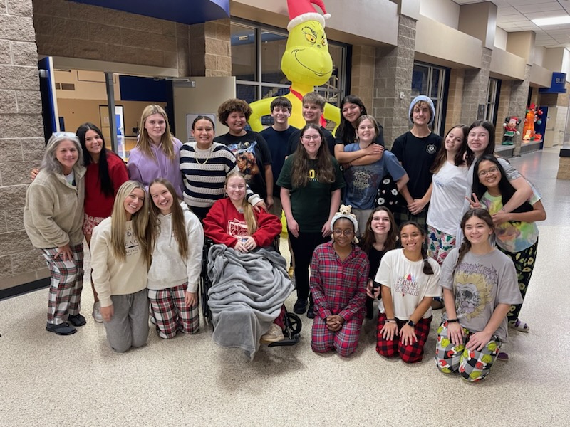 FCCLA students pose for lock-in photo.